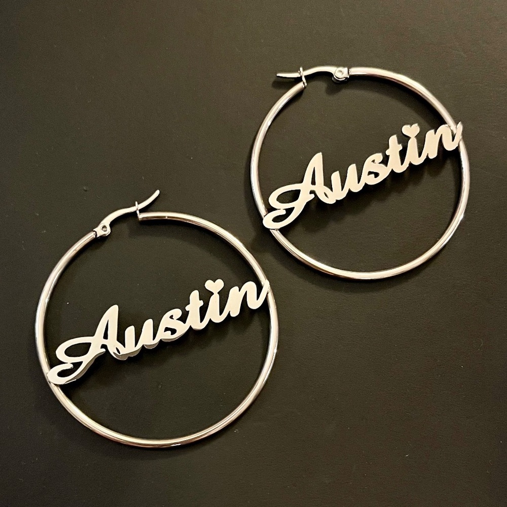 "Austin" Silver Hoop Earrings